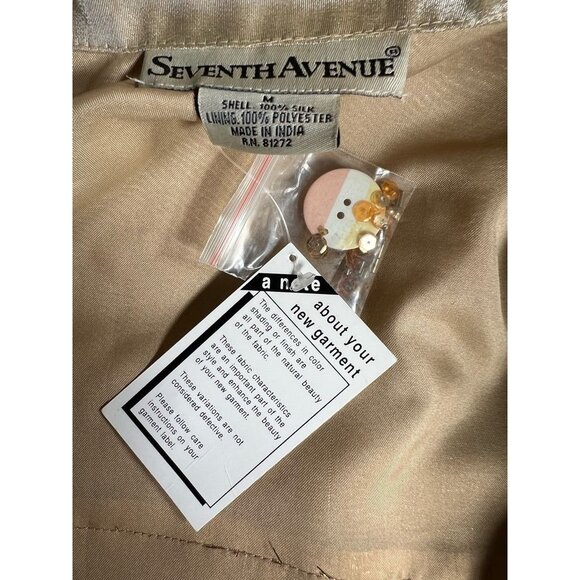 Seventh Avenue Womens Jacket Coat Multicolor Gold Patchwork Buttons Beaded M New - Picture 12 of 12